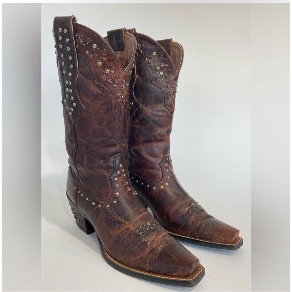 Ariat Distressed Brown Studded Heeled Boots